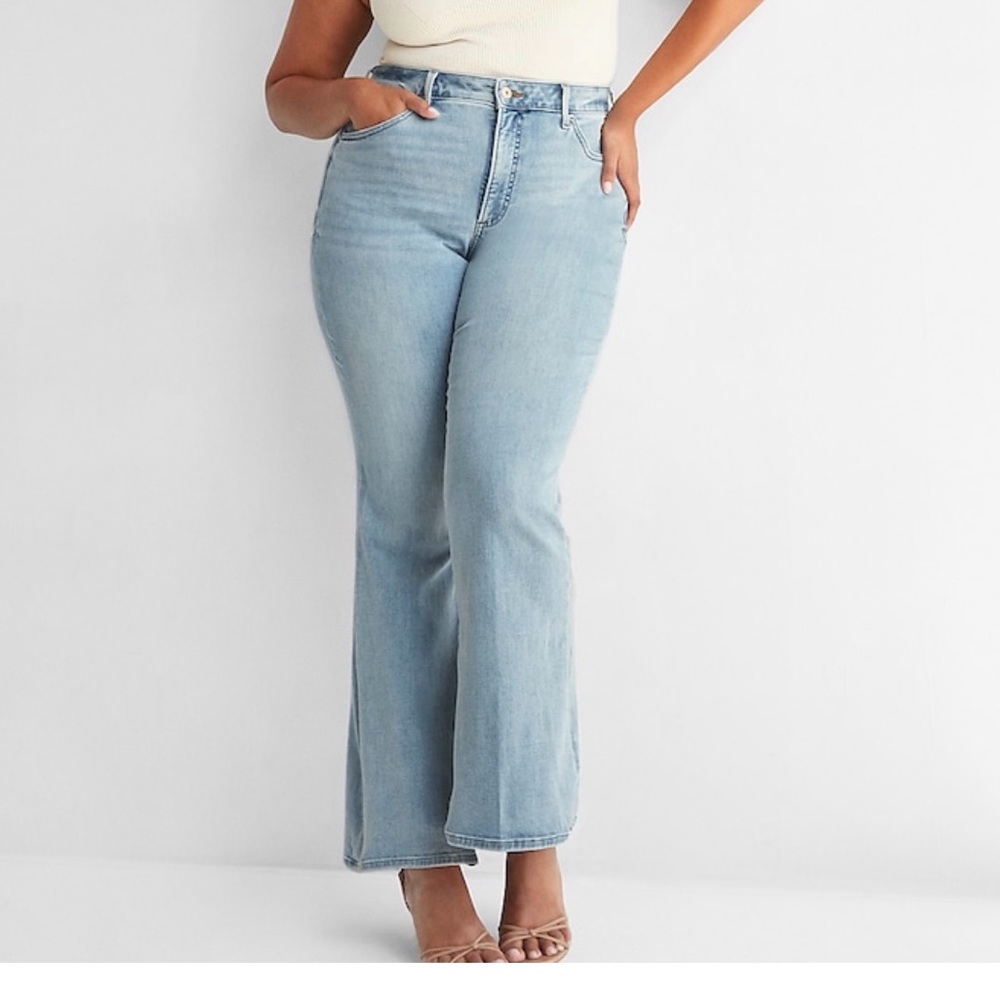 Express Curvy Flare High Rise Jeans